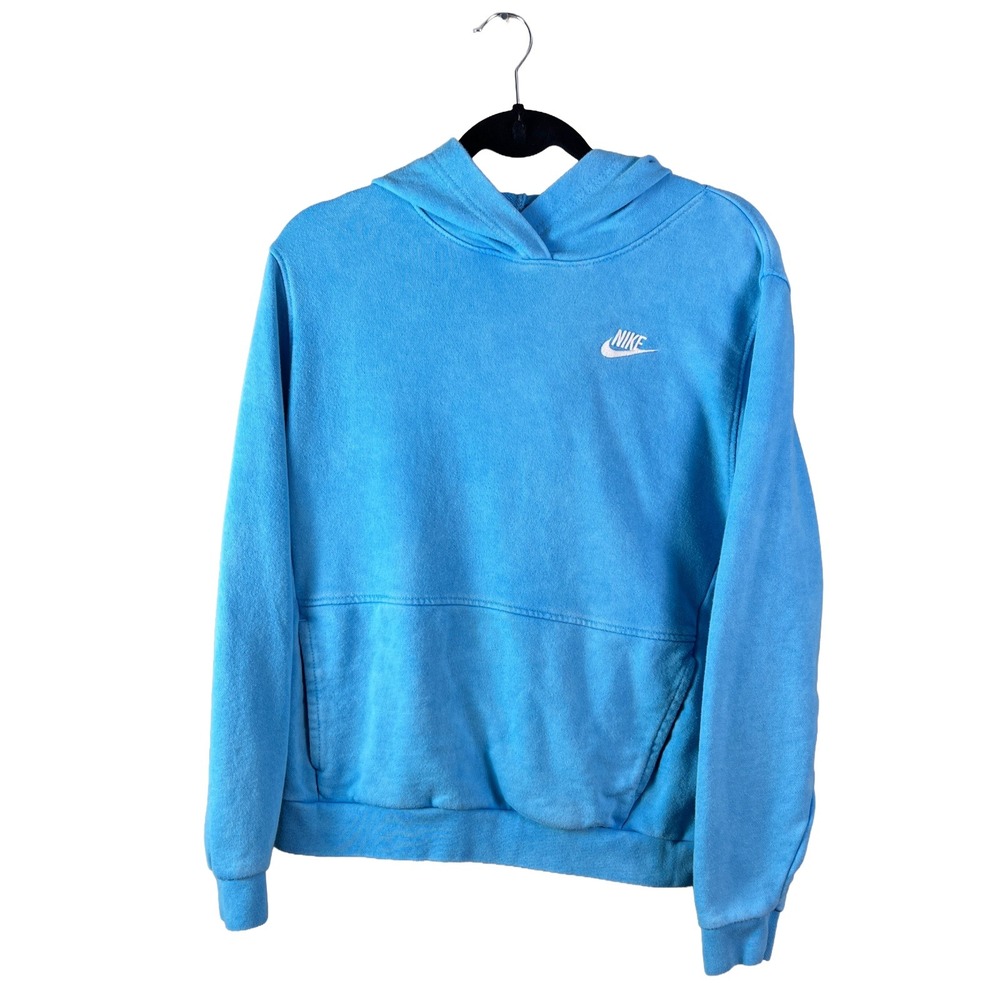 Nike Sportswear Fleece Hoodie XL Blue Embroidered Swoosh Streetwear